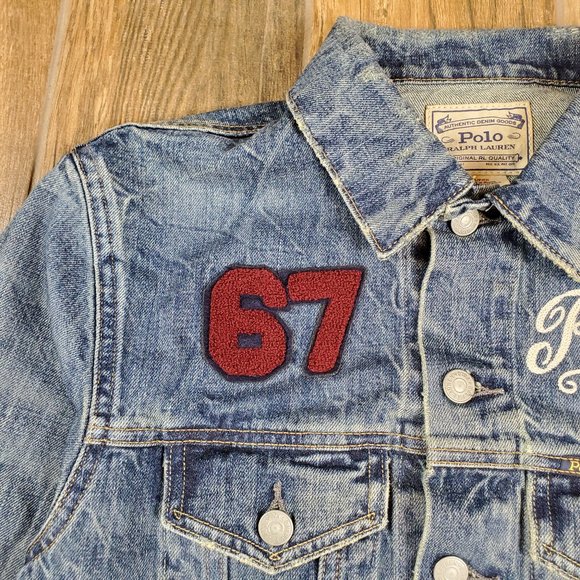 Polo Ralph Lauren Denim Embroidered Varsity Jacket - Picture 5 of 11